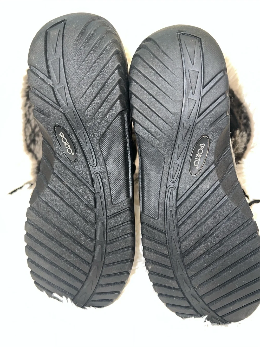 Sporto Black Faux-Fur Trim Lace-Up Winter Boots